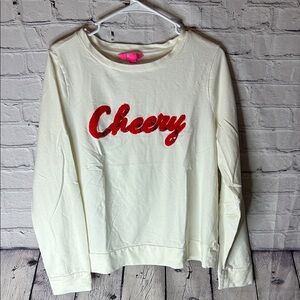 Lilly Pulitzer Rami sweatshirt in white w/ red sequin lettering size large